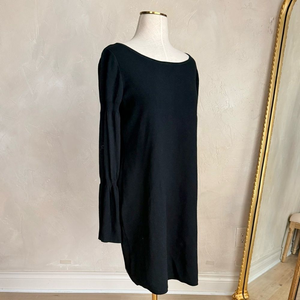 Women's NWT Ann Taylor‎ Black Long Bell Sleeve Sweater Dress size M